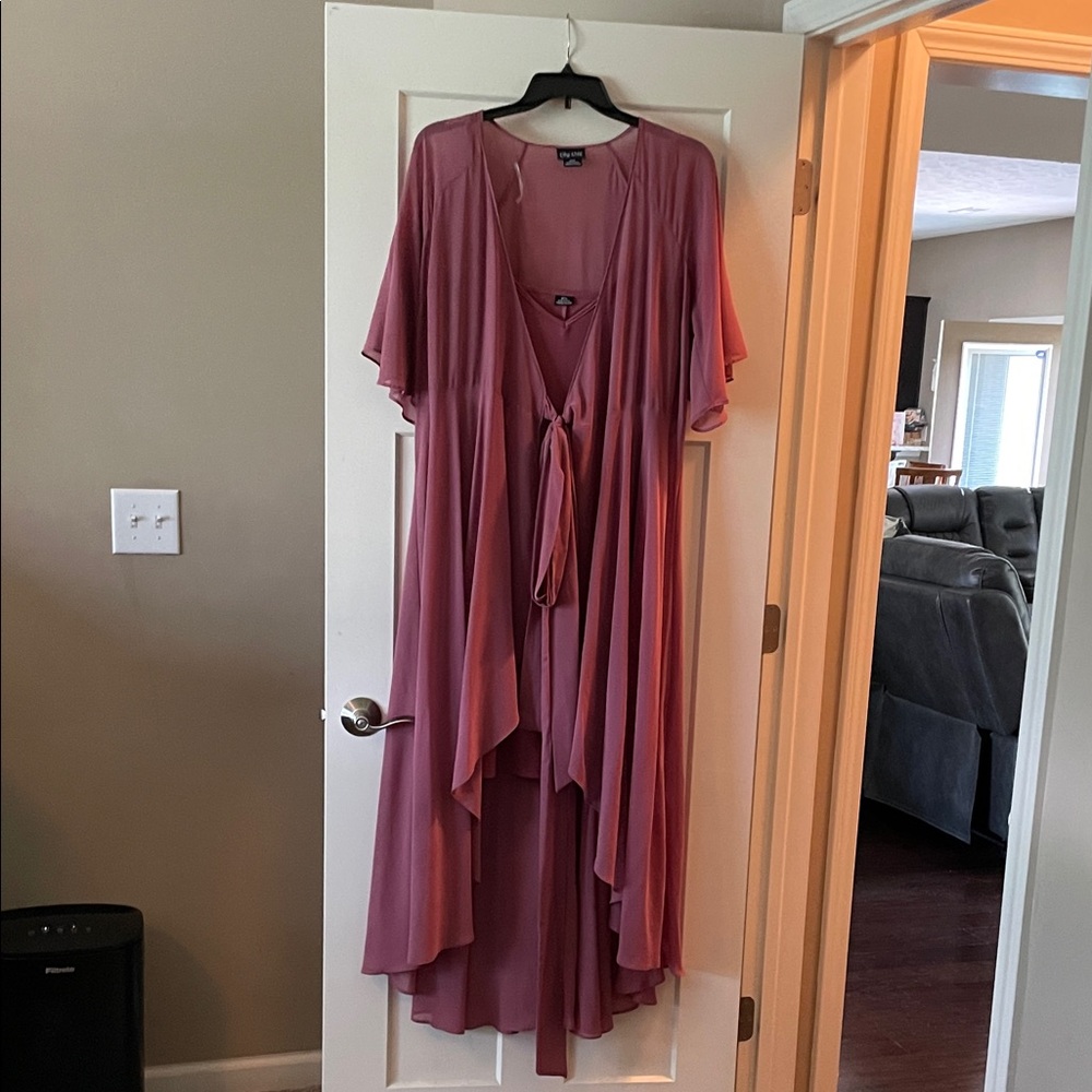 City Chic Mauve Dress with Tie Front | Size 18 | Worn Once